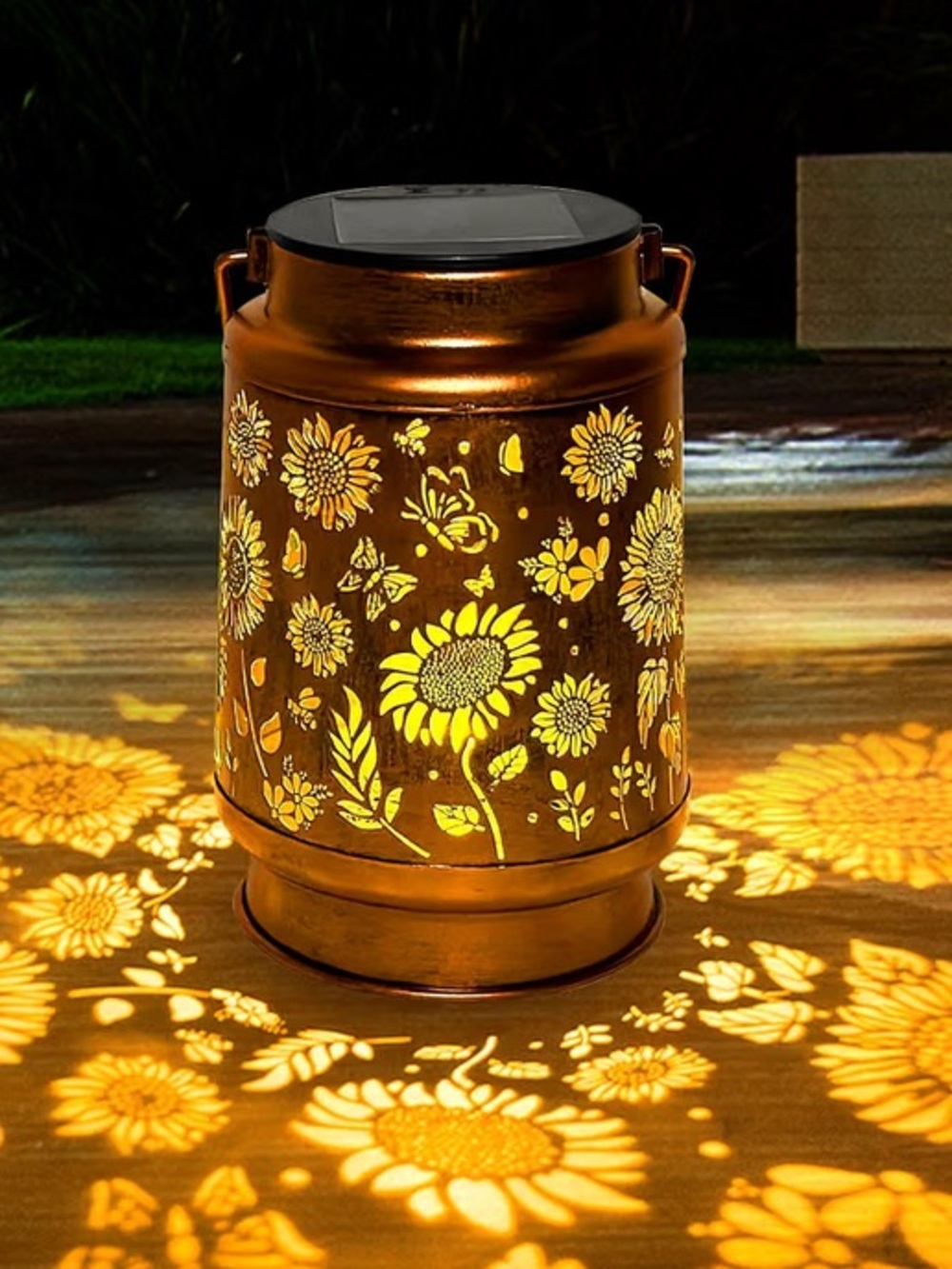 Solar Garden Lantern/Decoration - Copper Floral